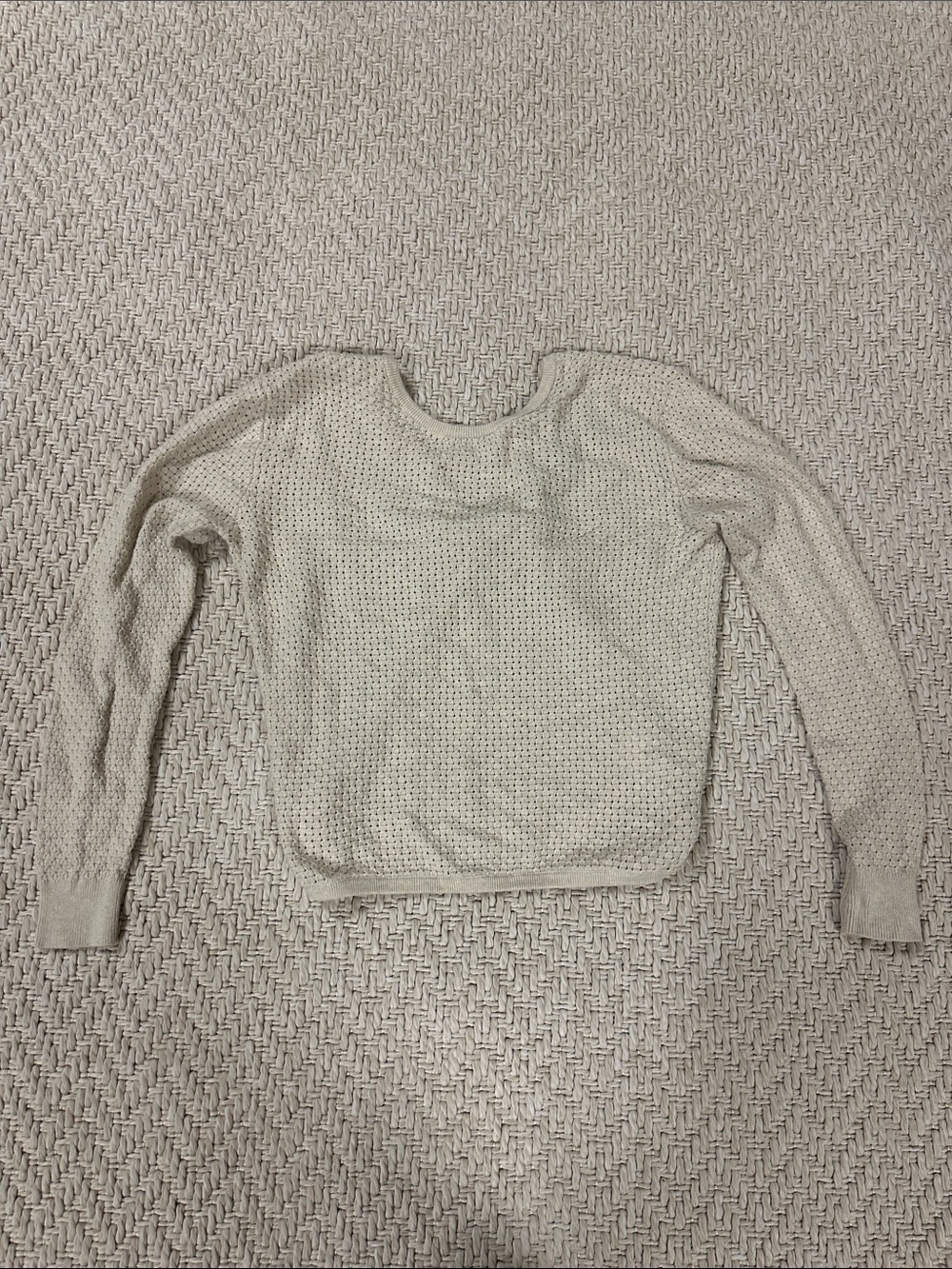 Hudson Jeans Open-Knit Crewneck Sweater in Cream